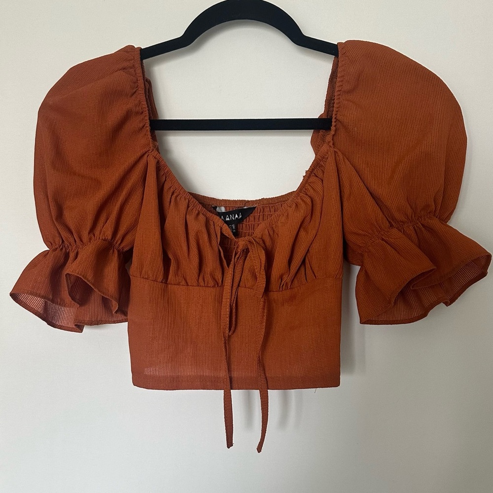 Brown milkmaid blouse